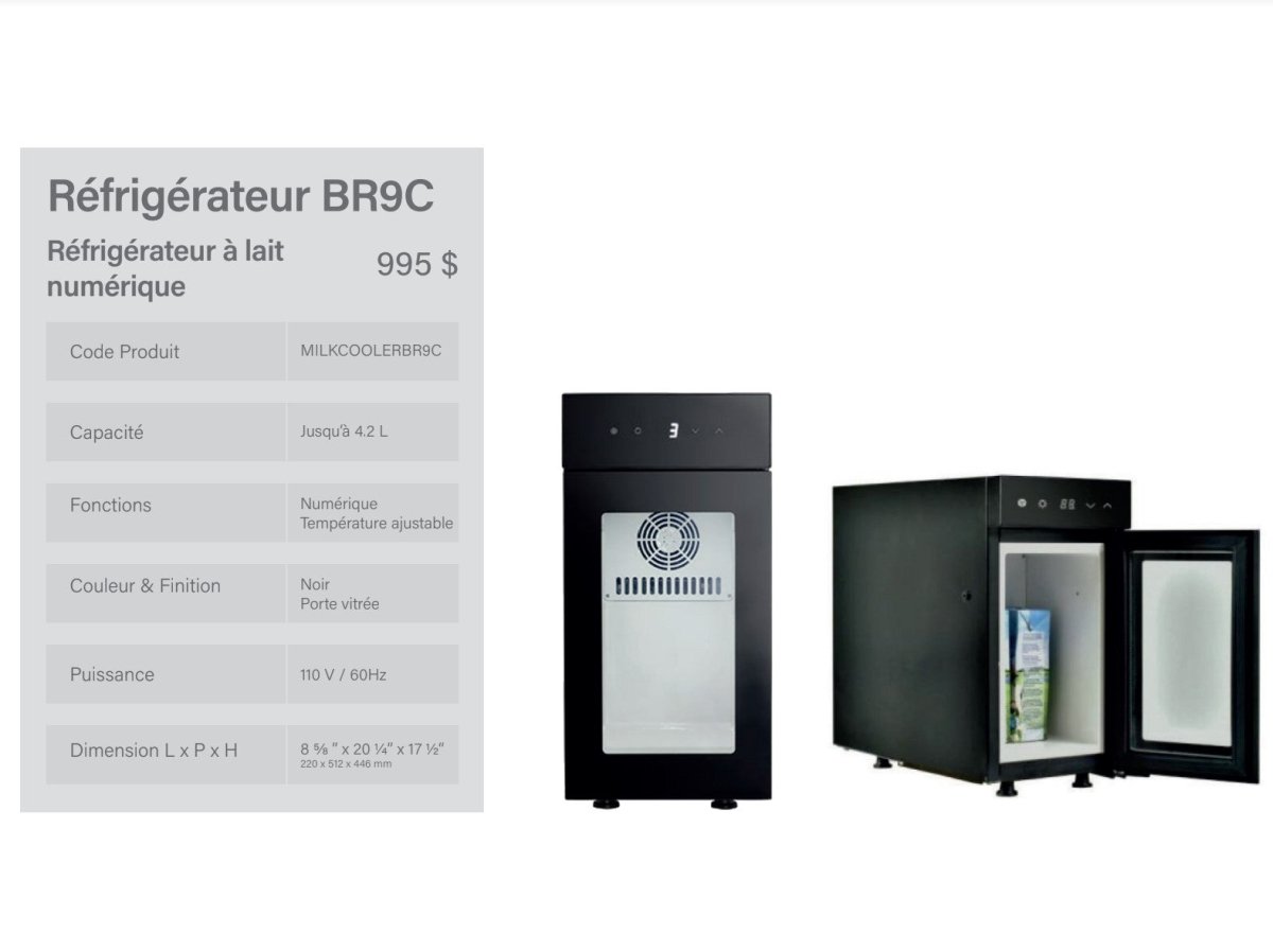 BR9C Commercial milk fridge digital - Café Liégeois